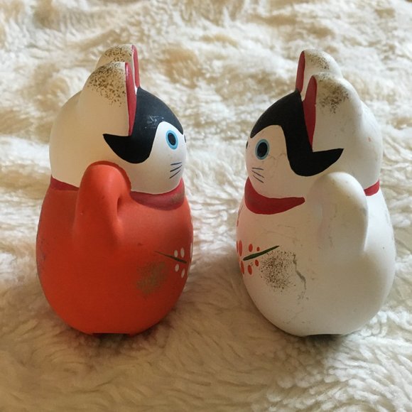 Vintage Kitsch Inu Hariko Dorei Bell Pair Made In Japan - Picture 7 of 16